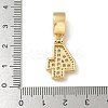 Brass Clear Cubic Zirconia European Dangle Charms LS-KK-R003-01G-04-4