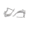 Brass Micro Pave Clear Cubic Zirconia Hoop Earring Findings KK-Z143-07P-2