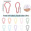 20Pcs 10 Colors Iron Bulb Shaped Plastic Push Gate Snap Keychain Clasp Findings IFIN-SC0001-94-2