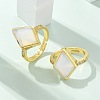Rhombus Opalite Finger Rings RJEW-B113-01G-05-1