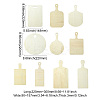 10Pcs 10 Styles Rectangle Wooden Mini Cutting Board with Handle AJEW-CJ0001-51-2
