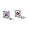Brass Cubic Zirconia Rhombus Stud Earring Findings LS-KK-B087-04P-1-2