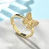 Brass Micro Pave Cubic Zirconia Adjustable Finger Rings for Women RJEW-A065-02G-1