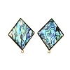 304 Stainless Steel Pave Natural Paua Shell Stud Earring Findings STAS-Z125-05G-1