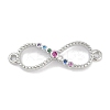 Brass Micro Pave Colorful Cubic Zirconia Infinity Connector Charms KK-Q028-65P-1