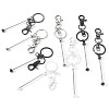 8Pcs 4 Colors Alloy Beadable Bar Keychain for DIY Crafts Jewelry Making KEYC-TA0001-36-2