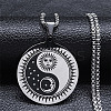 Non-Tarnish 201 Stainless Steel Pendant Necklace with Box Chains NJEW-H015-02P-1