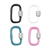 Oval Brass Micro Pave Clear Cubic Zirconia Screw Carabiner Clasps KK-B167-01B-P-1