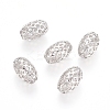 Rack Plating Brass Filigree Beads X-KK-D530-08P-1