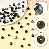 60Pcs 3 Styles Natural Tiger Eye & Obsidian & Synthetic Non-Magnetic Hematite Round Beads G-YW0002-73-2
