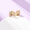 304 Stainless Steel Open Cuff Rings for Women RJEW-K309-36G-2
