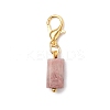 7Pcs Column Natural Rhodonite & Canadian Jade & Aquamarine & Amethyst & Apatite & Lapis Lazuli & Labradorite Pendant Decorations HJEW-JM03745-02-4