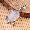 Tortoise Platinum Tone Brass Opalite Pendants G-F265-01K-2