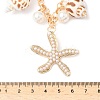 Summer Natural Shell & Plastic Pearl & Iron Starfish Alloy Double Layer Waist Belly Chains for Women AJEW-G067-02G-3