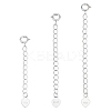 3Pcs 3 Styles Sterling Silver Curb Chain Extender FIND-ME0002-35-1