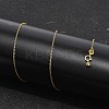 925 Sterling Silver Cable Chain Adjustable Slider Necklaces for Women NJEW-U030-01G-01-2