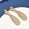 Teardrop Brass Micro Pave Cubic Zirconia Dangle Stud Earrings for Women EJEW-A132-04G-2