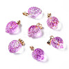 Two Tone Transparent Spray Painted Glass Pendants X-GLAA-N035-014-G03-1