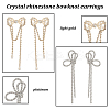 2 Pairs 2 Style Crystal Rhinestone Bowknot Dangle Stud Earrings EJEW-AN0002-31-3