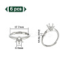 GOMAKERER 6Pcs Brass Adjustable Ring Findings KK-GO0001-42-2