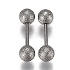 304 Stainless Steel Ball Stud Earrings EJEW-H113-01P-B-1