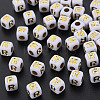 Opaque White Acrylic Beads MACR-Q242-010R-1