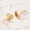 Brass Micro Pave Clear Cubic Zirconia Stud Earrings EJEW-C158-13B-G-3