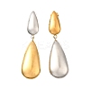 304 Stainless Steel Two Tone Dangle Stud Earrings EJEW-M104-01A-PG-2