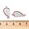 Valentine's Day 304 Stainless Steel FireBrick Enamel Only You Love Heart Connector Charms STAS-Z078-13P-3