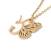 Initial Letter with Butterfly Pendant Necklace LS-NJEW-C026-01G-G-3