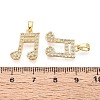 Brass Micro Pave Clear Cubic Zirconia Pendants KK-T075-84G-3