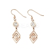 304 Stainless Steel Rhombus Dangle Earrings EJEW-Z129-12G-03-4