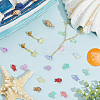 100Pcs Transparent Spray Painted Glass Pendants FIND-SC0020-60-4