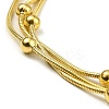 304 Stainless Steel Satellite Chains Triple Layer Multi-strand Bracelet for Women LS-BJEW-M040-01G-2