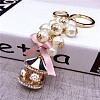 Fashionable Pearl Keychain for Ladies' Handbags - Rotating Carousel Keyring Pendant LS-ST2825842-1