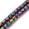 Electroplated Natural Lava Rock Beads Strands G-A256-D01-01H-1
