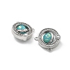 Rotatable Brass Micro Pave Cubic Zirconia and Resin Charms KK-B129-21P-2