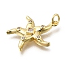Brass Micro Pave Clear Cubic Zirconia Pendants KK-G525-11G-2