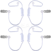 5Pcs PVC Plastic Replacement Acoustic Coil Tube with Earbuds KY-BBC0001-04-1