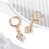 Brass Micro Pave Clear Cubic Zirconia Leverback Earrings EJEW-K300-14G-1