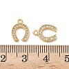 Brass Micro Pave Clear Cubic Zirconia Charms KK-B160-19G-3