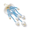Glass Seed Beaded Jellyfish Pendants PALLOY-MZ00571-4