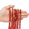 Spray Painted Crackle Glass Beads Strands CCG-Q002-8mm-10-4