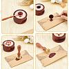 Brass Wax Seal Stamp with Wood Handle AJEW-WH0412-0277-3