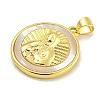 Rack Plating Brass Pave Nature Shell Religion Pendants KK-C074-31G-02-2