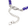 2Pcs 2 Colors 304 Stainless Steel Enamel Blue Evil Eye Tassel Glass Beaded Anklets for Women Men AJEW-AN00754-6