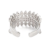 Rack Plating Brass Micro Pave Cubic Zirconia Cuff Rings RJEW-D025-09P-3