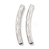 Brass Curved Tube Beads KK-B120-01F-P-1
