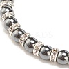 Synthetic Hematite Stretch Bracelet Rhinestone Beaded BJEW-JB08335-01-4
