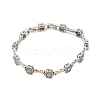 Brass Micro Pave Clear Cubic Zirconia Flower Link Chains Bracelets for Women LS-BJEW-B145-03-2